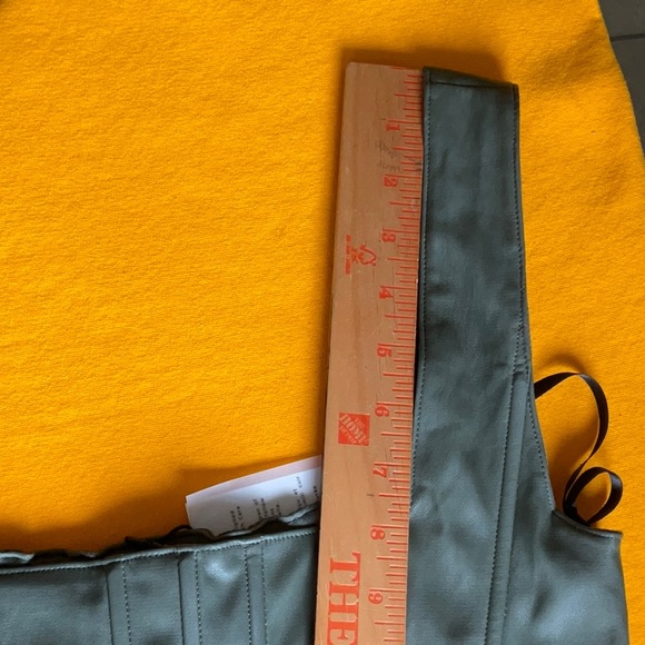 7 for All Man Kind Olive Green Corset Faux Leather Top in Size M, NWT - Picture 9 of 15